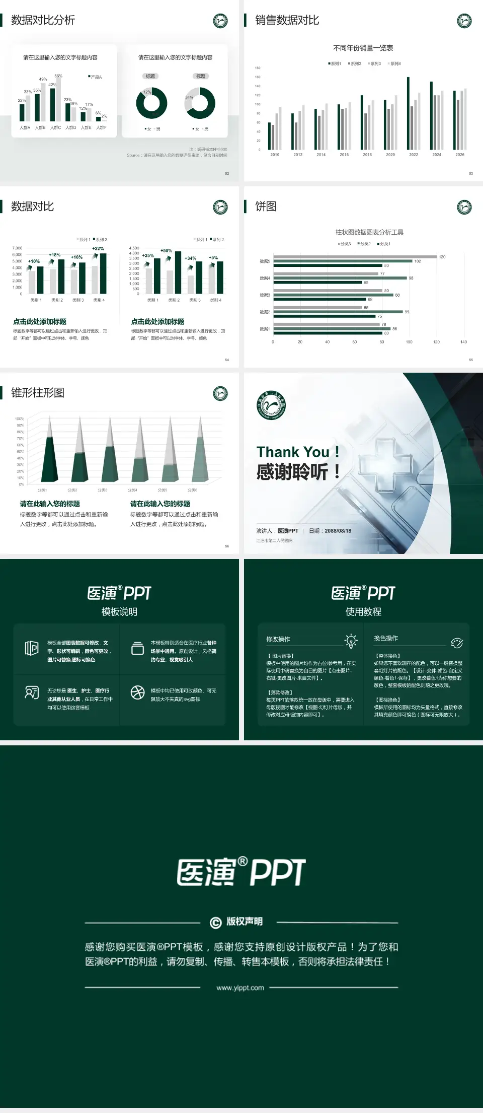 江油市第二人民医院医疗行业比赛专用PPT模板4:3格式幻灯片预览图7