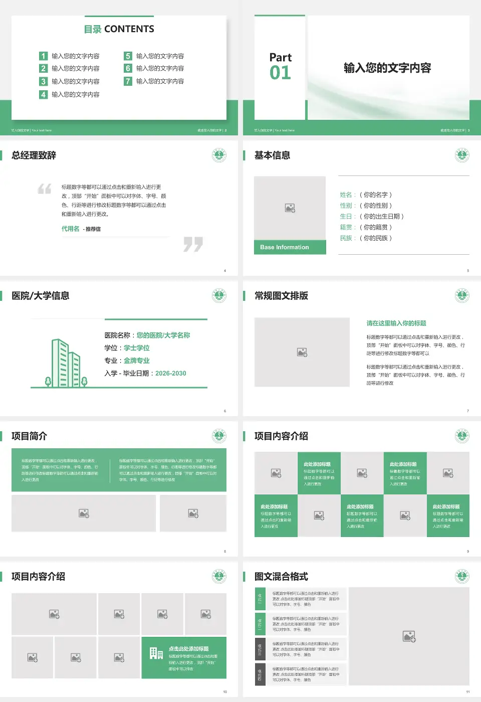 汉源县人民医院个人求职应聘简历PPT模板16:9格式幻灯片预览图2