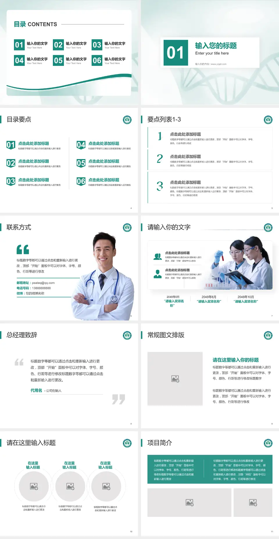 江油市中医医院项目申请与汇报PPT模板4:3格式幻灯片预览图2