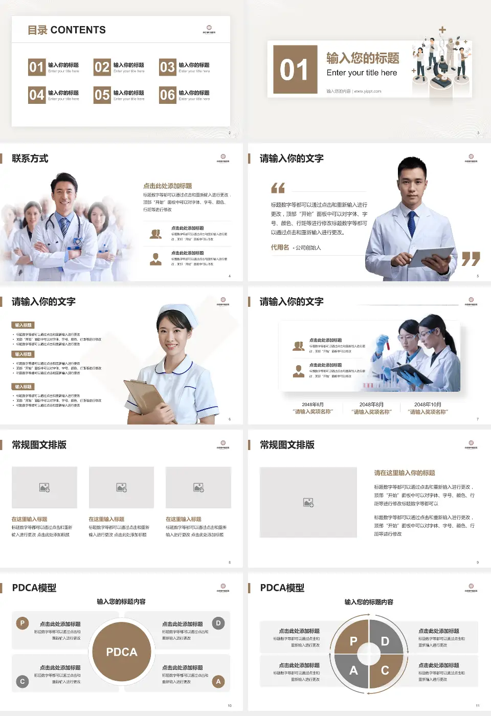 自贡市中医医院品管圈PDCA演示专用PPT模板16:9格式幻灯片预览图2