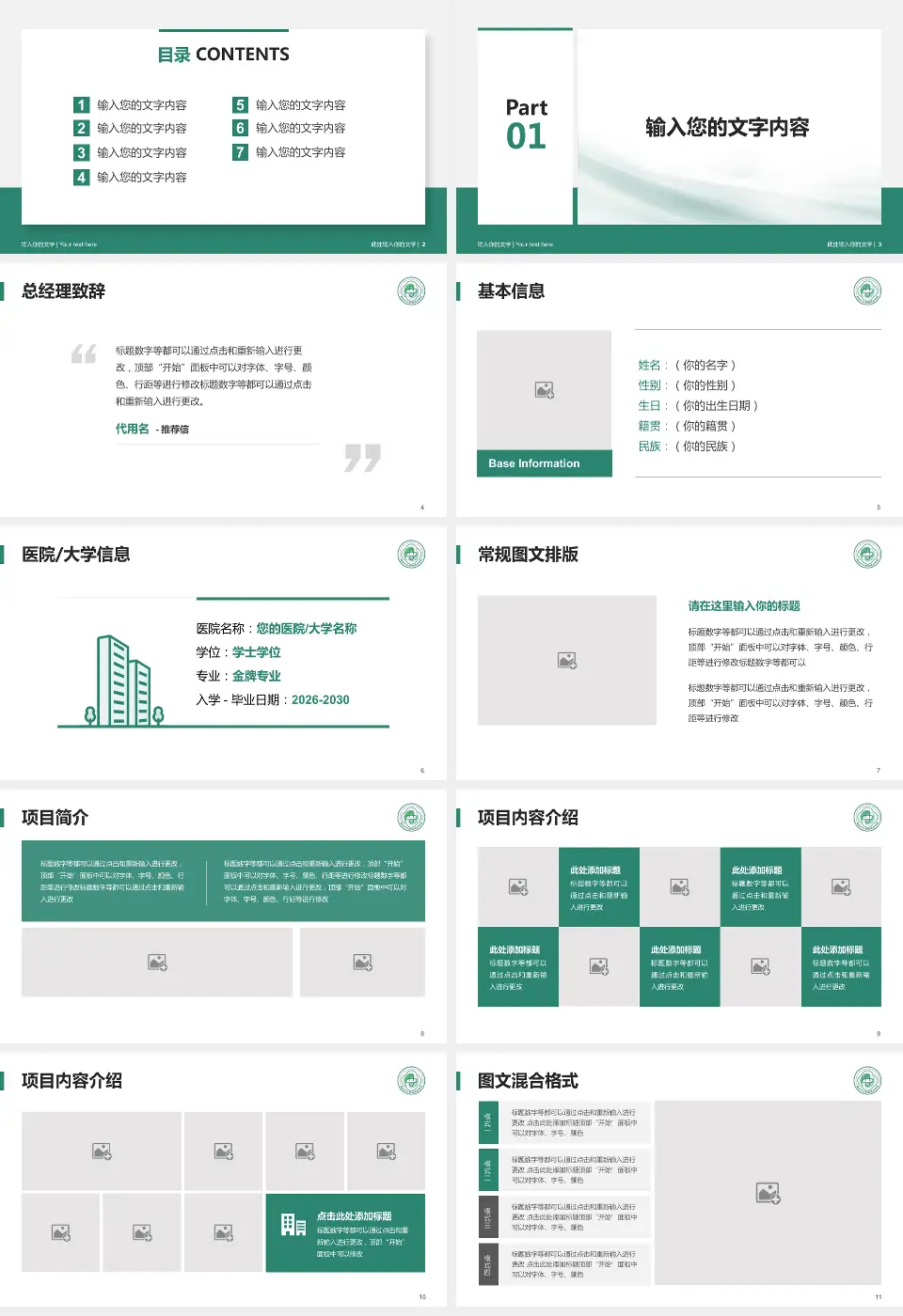 德阳市中西医结合医院个人求职应聘简历PPT模板16:9格式幻灯片预览图2
