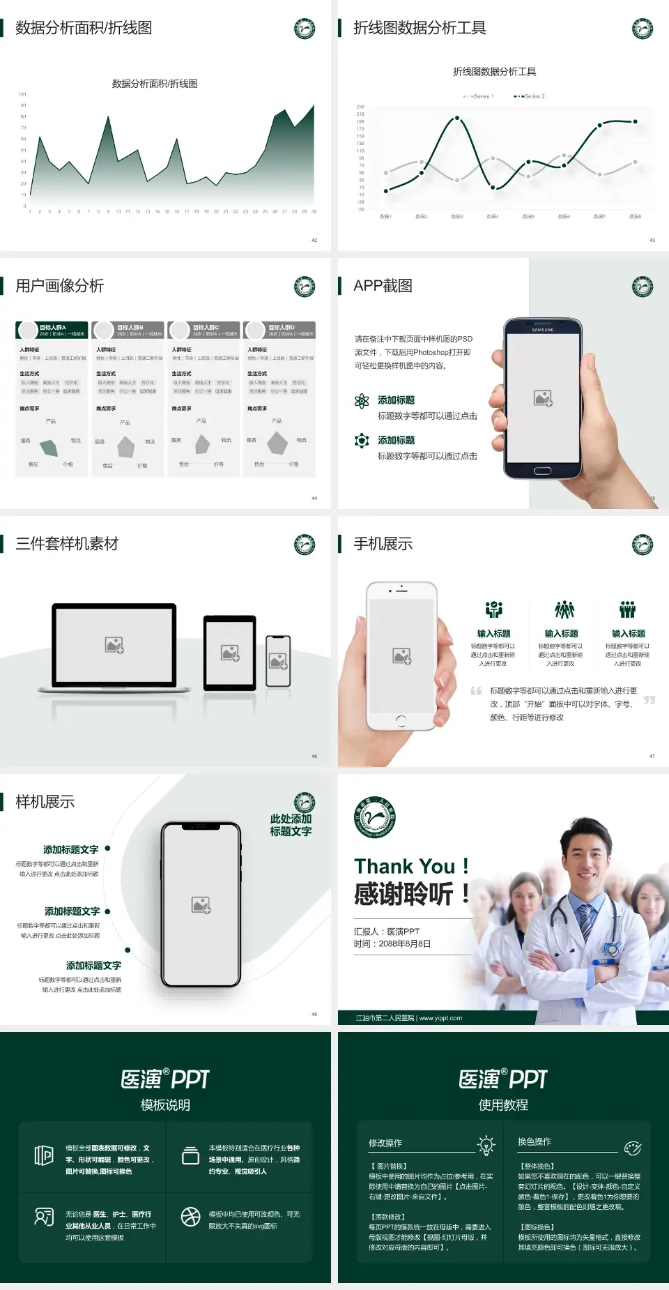 江油市第二人民医院科室介绍与推广PPT模板4:3格式幻灯片预览图6