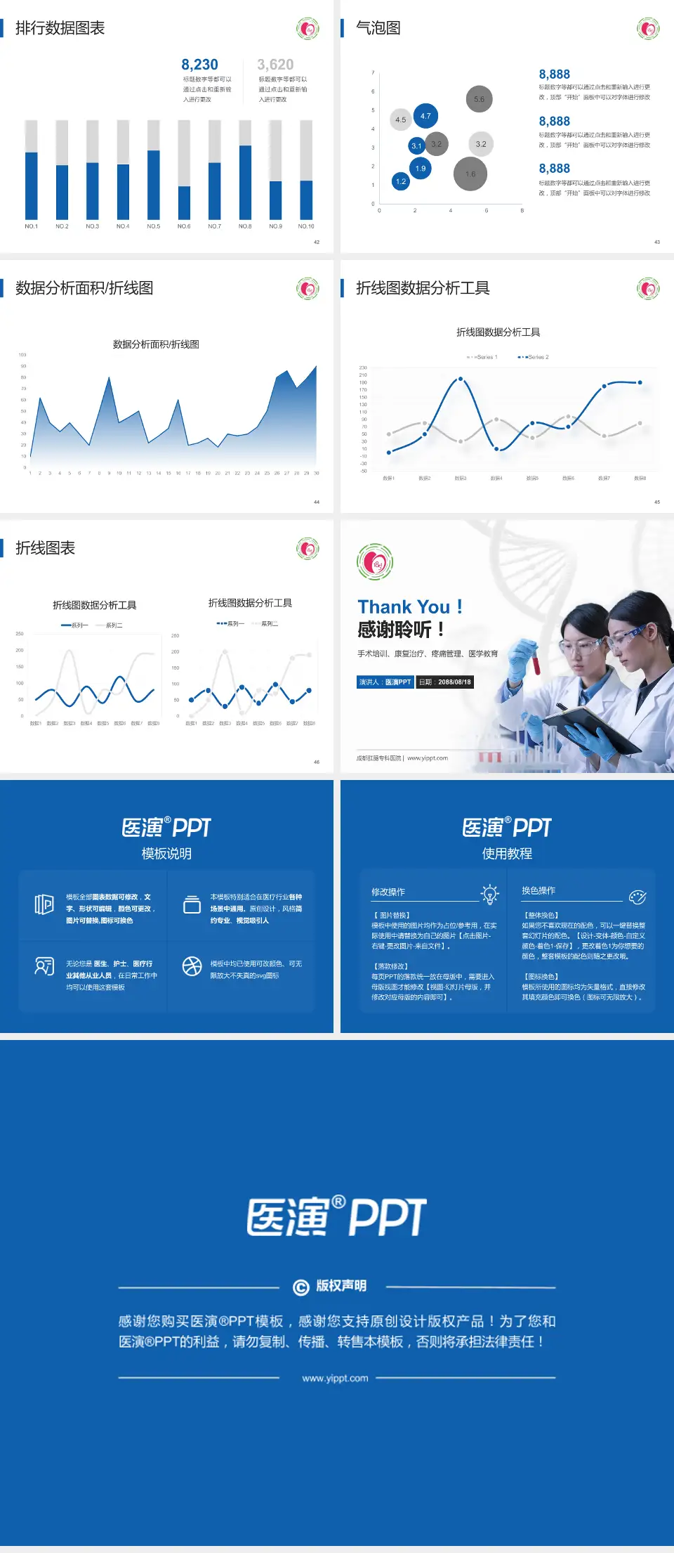 成都肛肠专科医院科研成果展示PPT模板4:3格式幻灯片预览图6