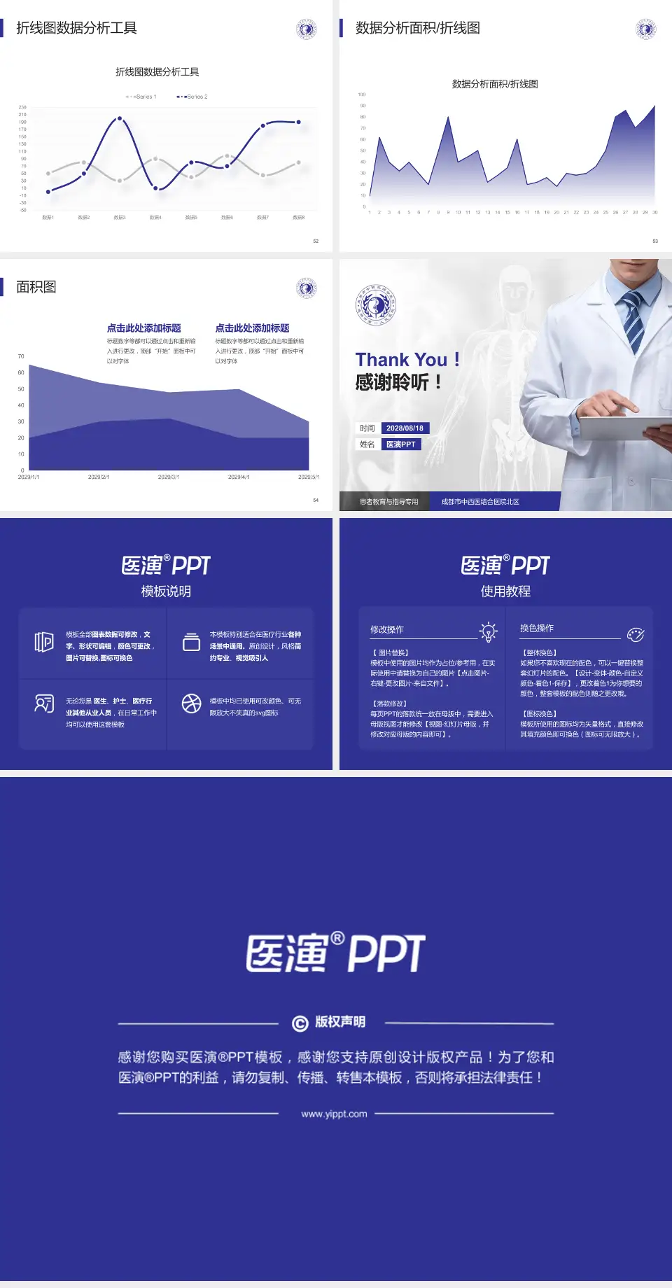 成都市中西医结合医院北区患者教育与指导PPT模板4:3格式幻灯片预览图7