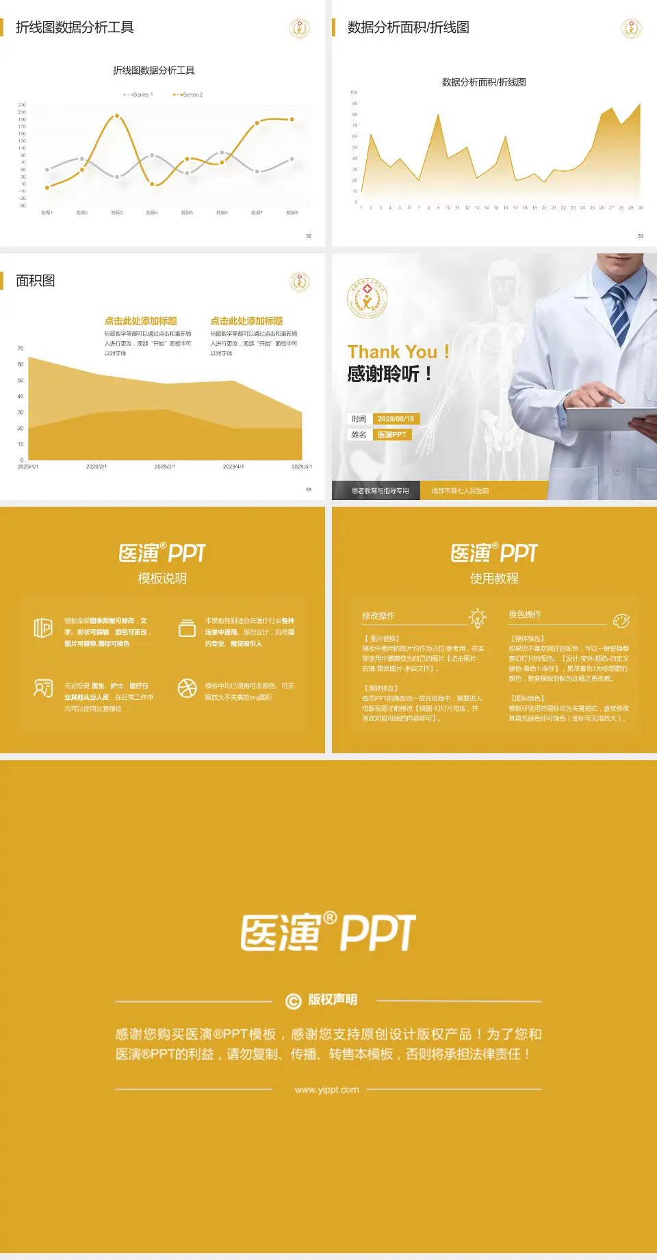 成都市第七人民医院患者教育与指导PPT模板4:3格式幻灯片预览图7
