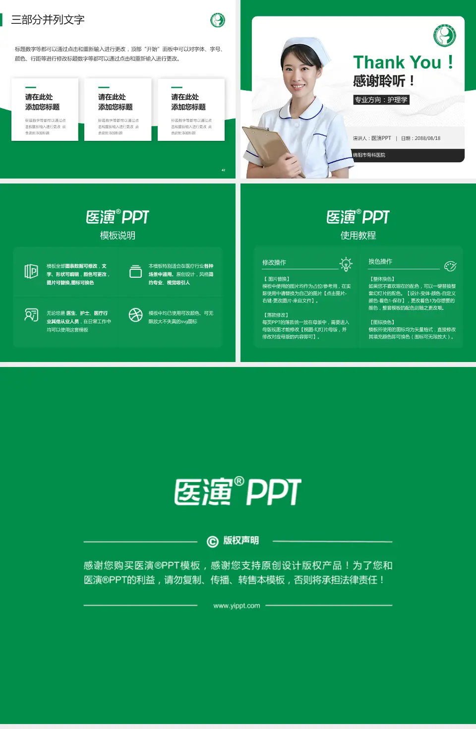 绵阳市骨科医院护理专业职业生涯规划PPT模板4:3格式幻灯片预览图6