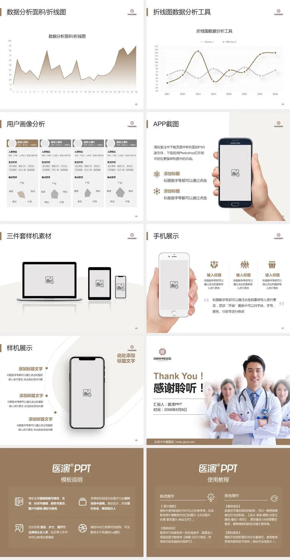 自贡市中医医院科室介绍与推广PPT模板4:3格式幻灯片预览图6