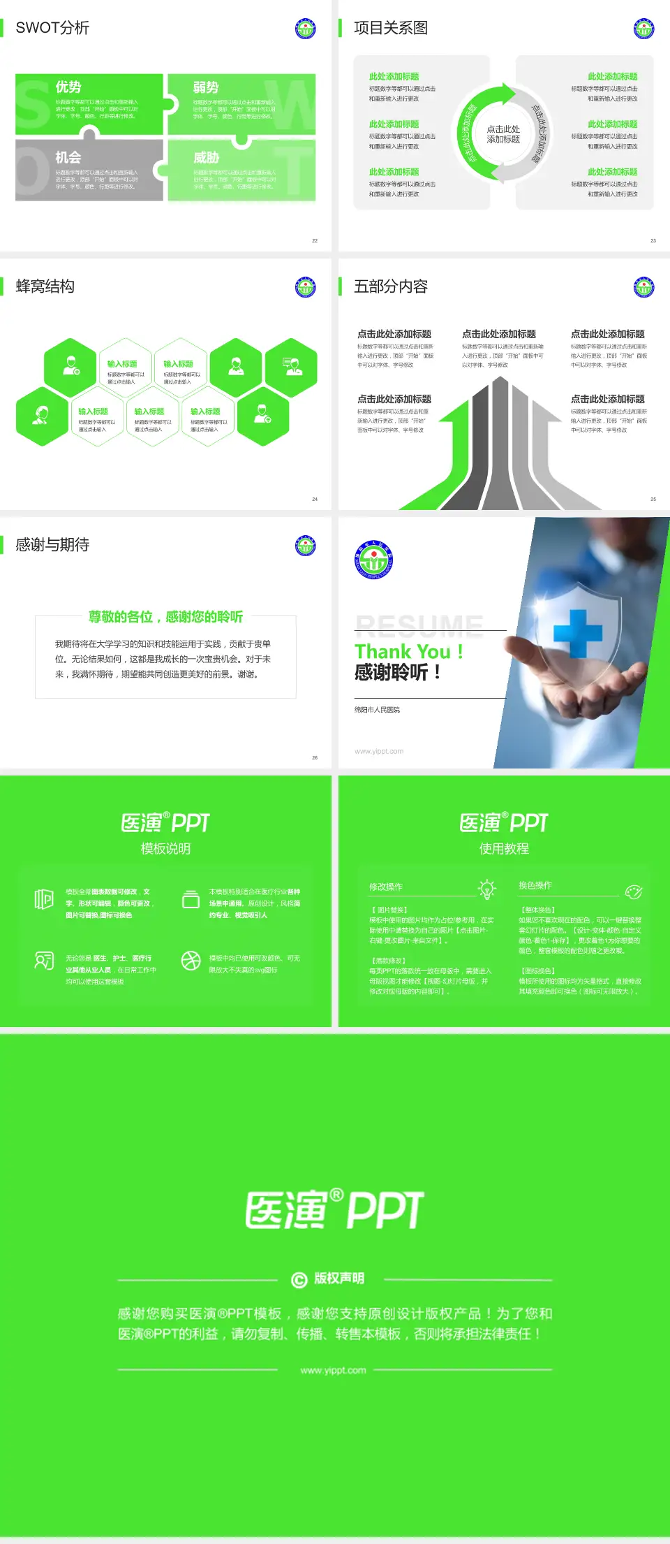 绵阳市人民医院个人求职应聘简历PPT模板4:3格式幻灯片预览图4