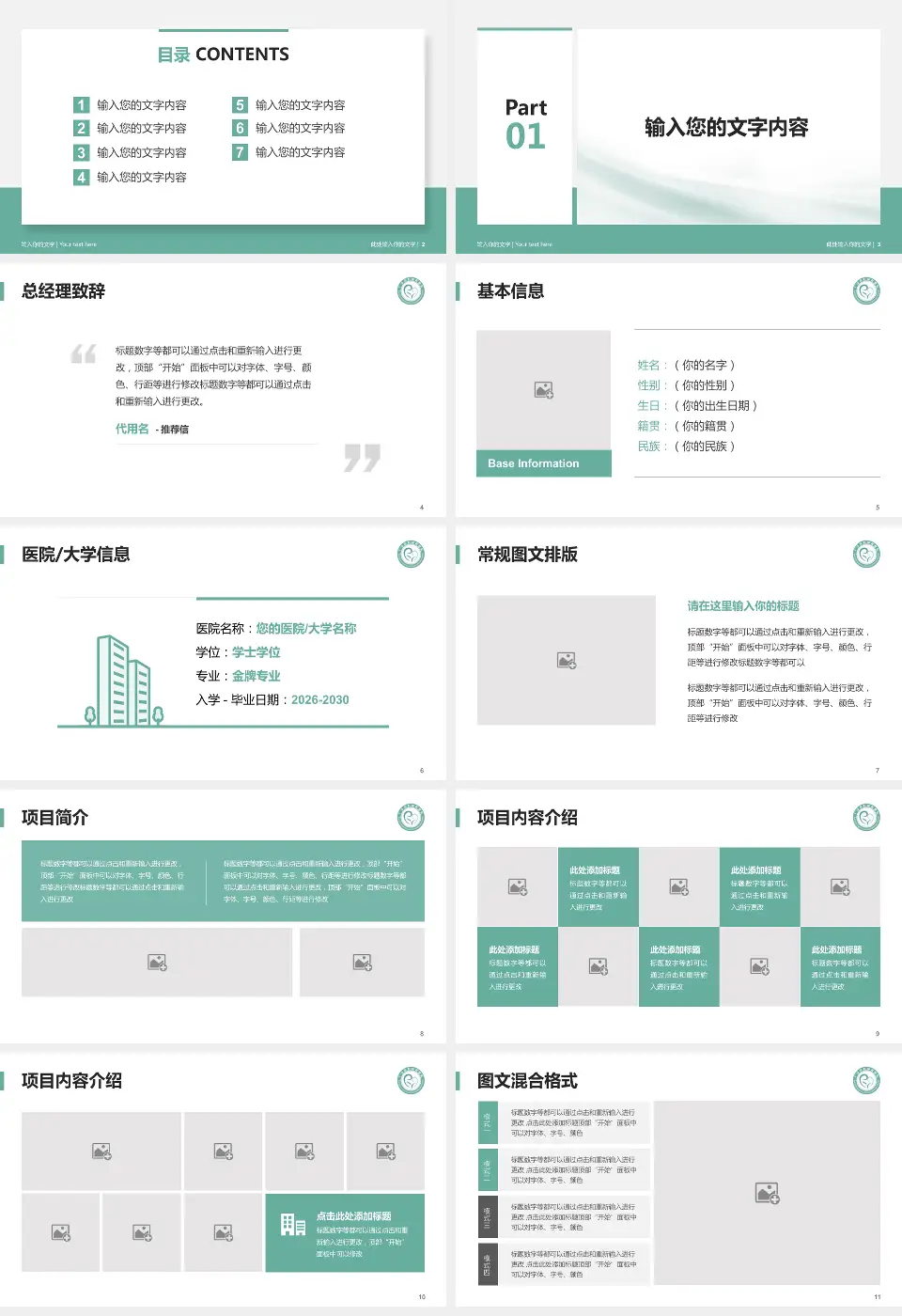 广汉市妇幼保健院个人求职应聘简历PPT模板16:9格式幻灯片预览图2