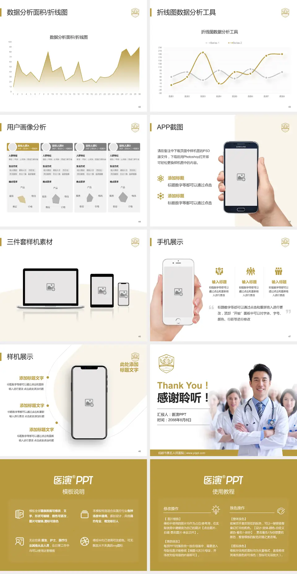 成都市第五人民医院科室介绍与推广PPT模板4:3格式幻灯片预览图6