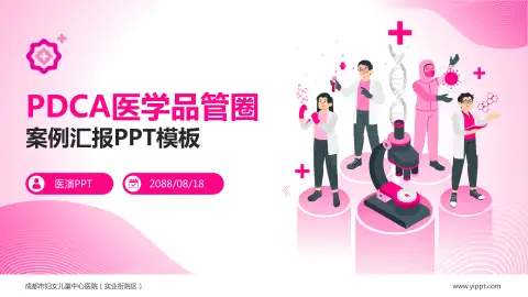 成都市妇女儿童中心医院（实业街院区）品管圈PDCA演示专用PPT模板