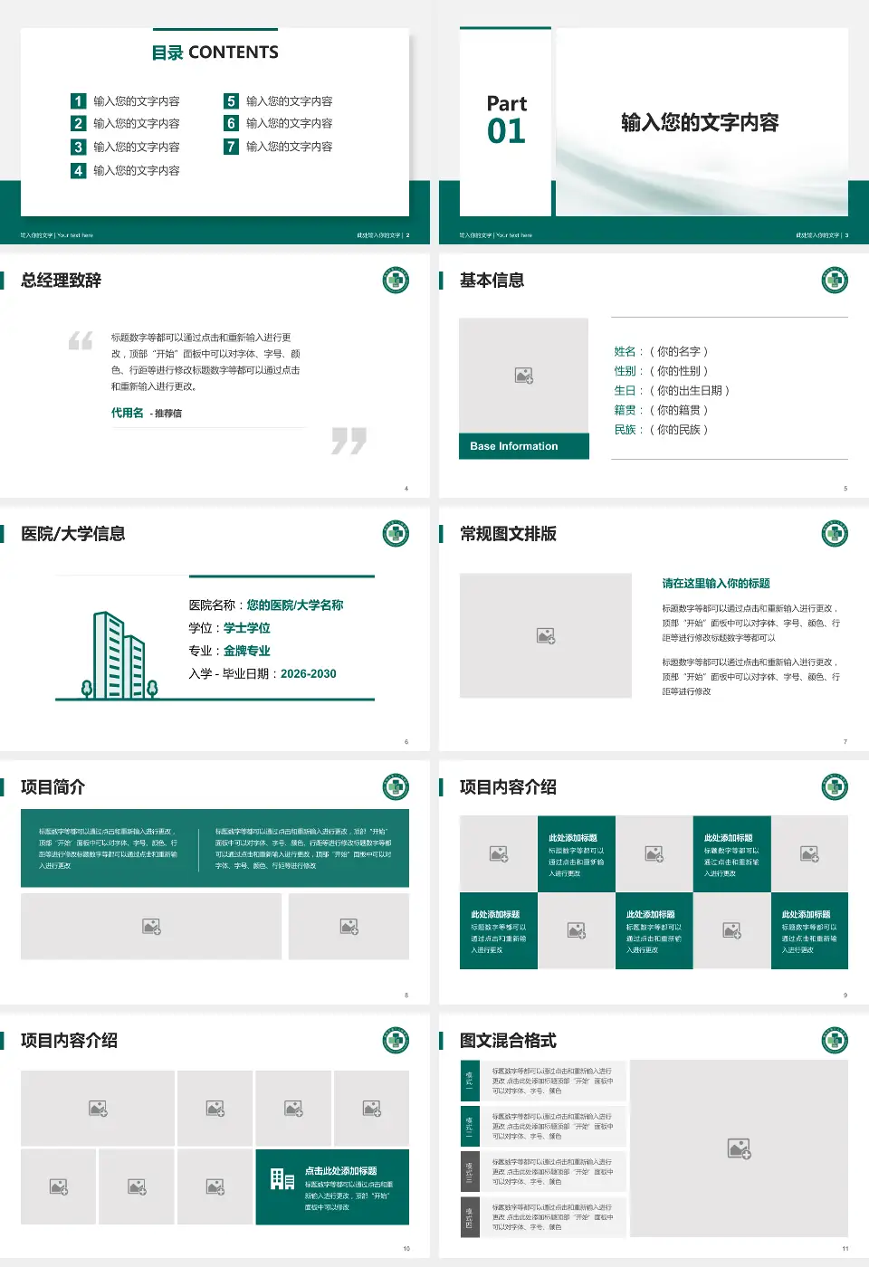 德阳市第二人民医院个人求职应聘简历PPT模板16:9格式幻灯片预览图2