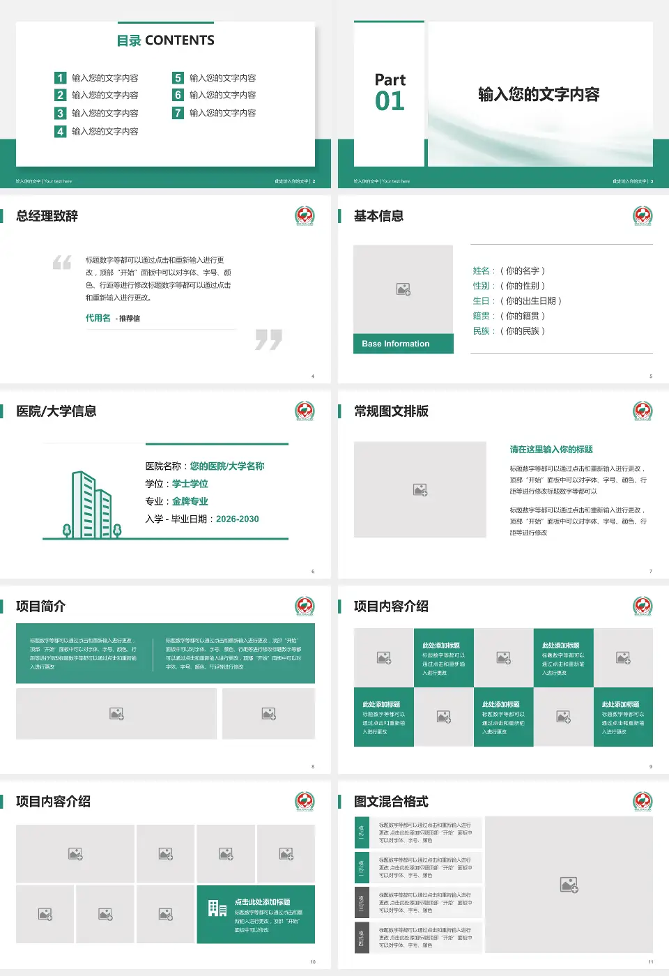 攀枝花市第三人民医院个人求职应聘简历PPT模板16:9格式幻灯片预览图2