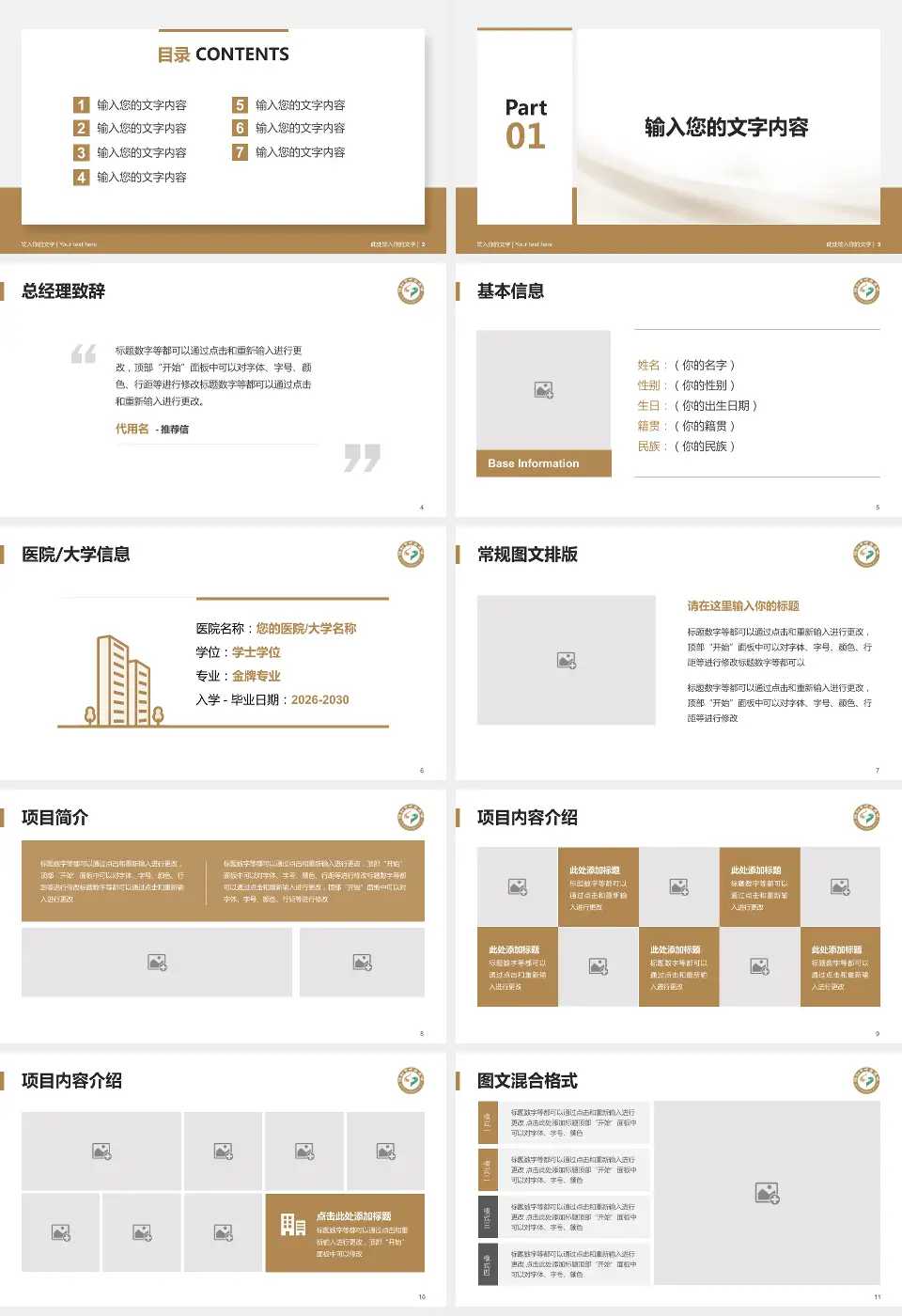 绵阳市中医医院经开院区个人求职应聘简历PPT模板16:9格式幻灯片预览图2
