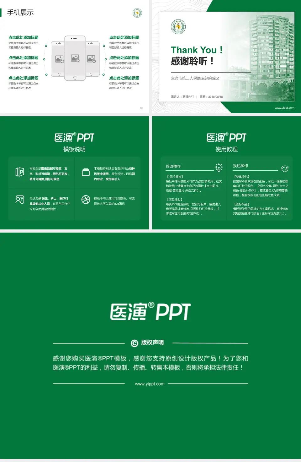 宜宾市第二人民医院总院院区医院管理报告PPT模板4:3格式幻灯片预览图7