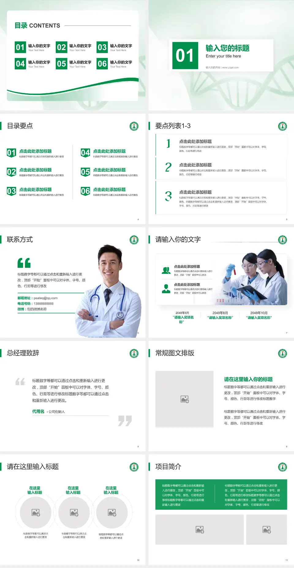 大竹县中医院项目申请与汇报PPT模板4:3格式幻灯片预览图2