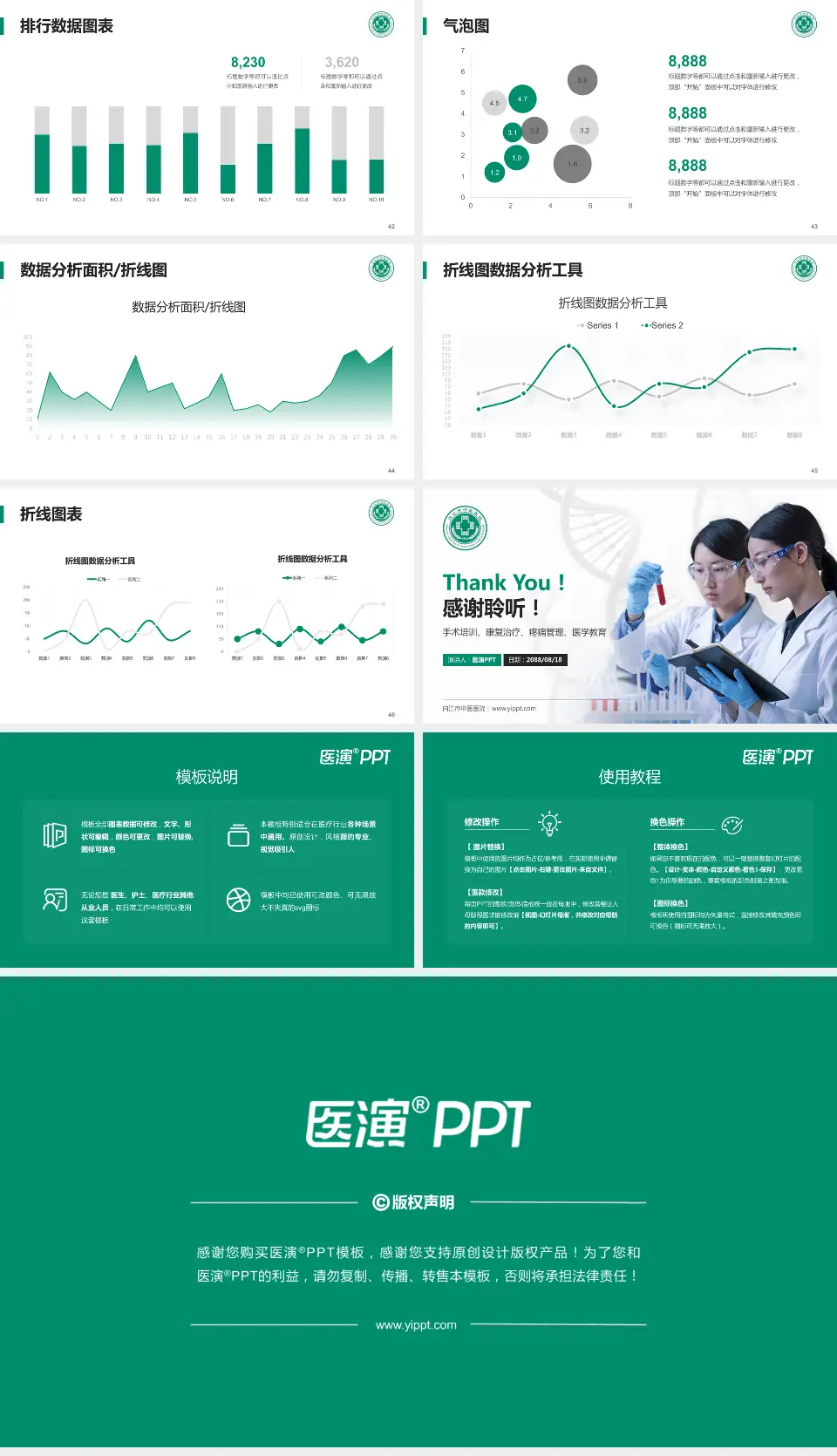 内江市中医医院科研成果展示PPT模板16:9格式幻灯片预览图6