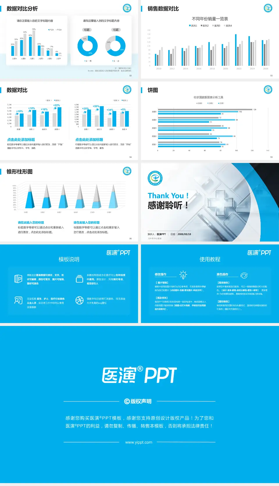 巴中市中心医院医疗行业比赛专用PPT模板16:9格式幻灯片预览图7