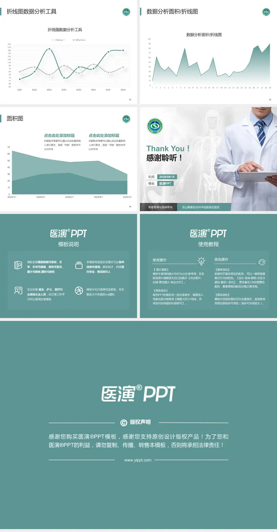 凉山彝族自治州中西医结合医院患者教育与指导PPT模板4:3格式幻灯片预览图7