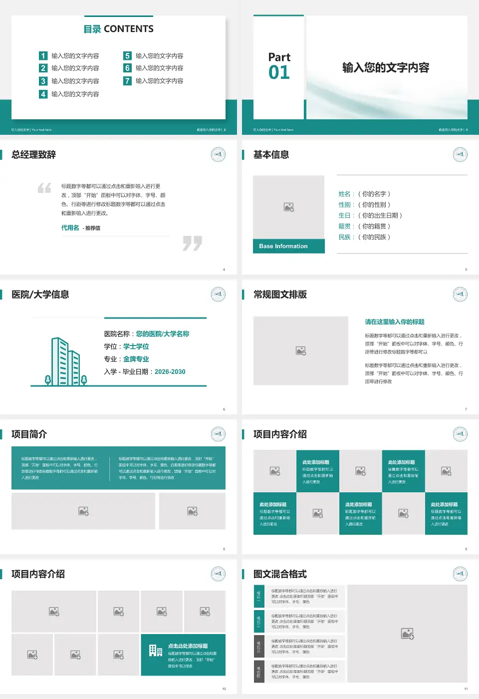 四川省第二中医医院个人求职应聘简历PPT模板16:9格式幻灯片预览图2
