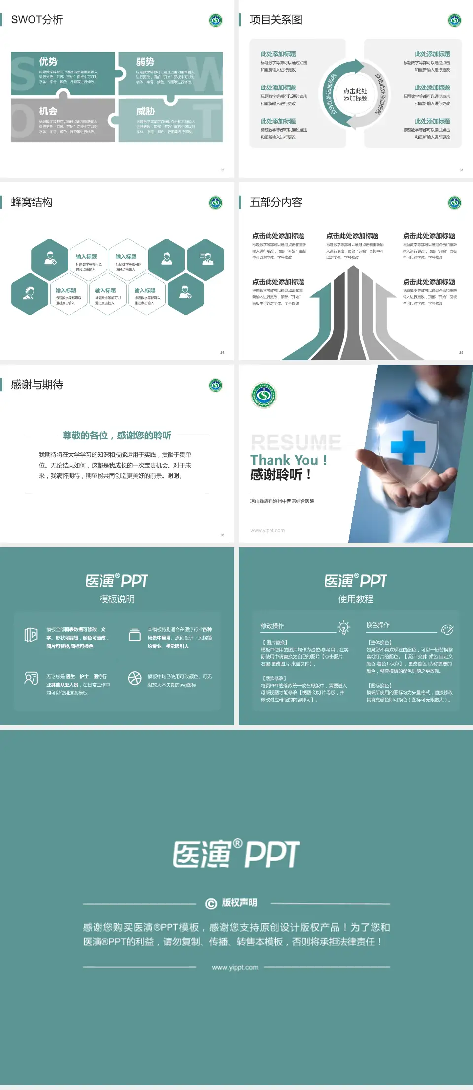 凉山彝族自治州中西医结合医院个人求职应聘简历PPT模板4:3格式幻灯片预览图4