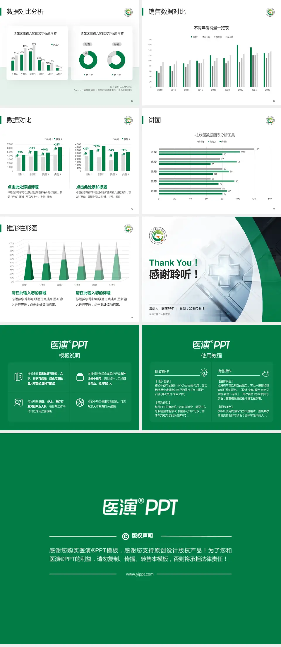 长治市第二人民医院医疗行业比赛专用PPT模板4:3格式幻灯片预览图7