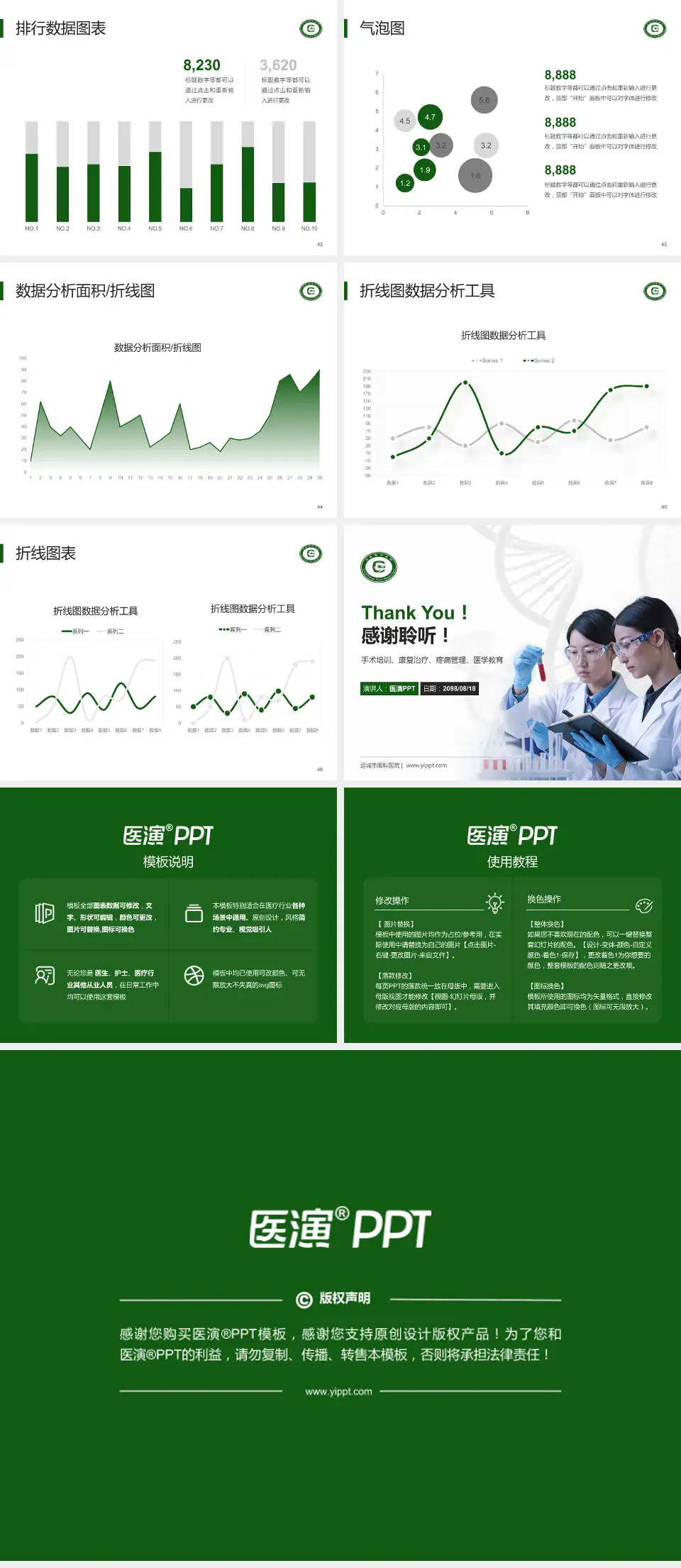 运城市眼科医院科研成果展示PPT模板4:3格式幻灯片预览图6