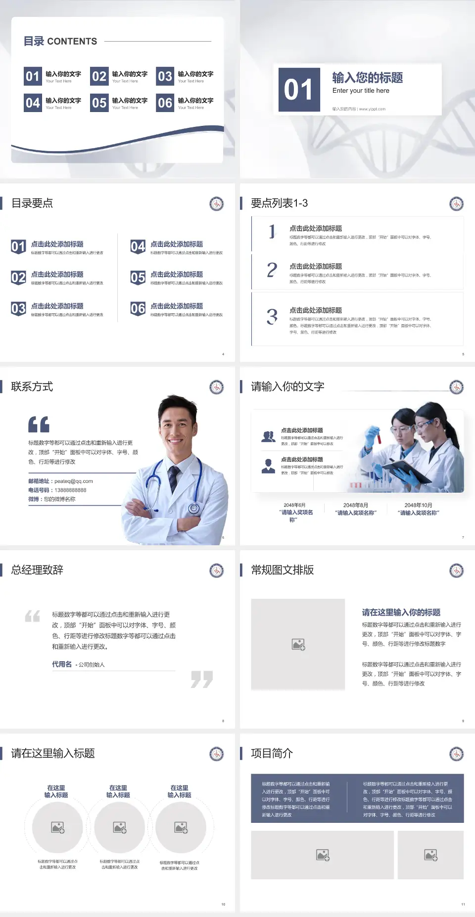 乐至县人民医院项目申请与汇报PPT模板4:3格式幻灯片预览图2