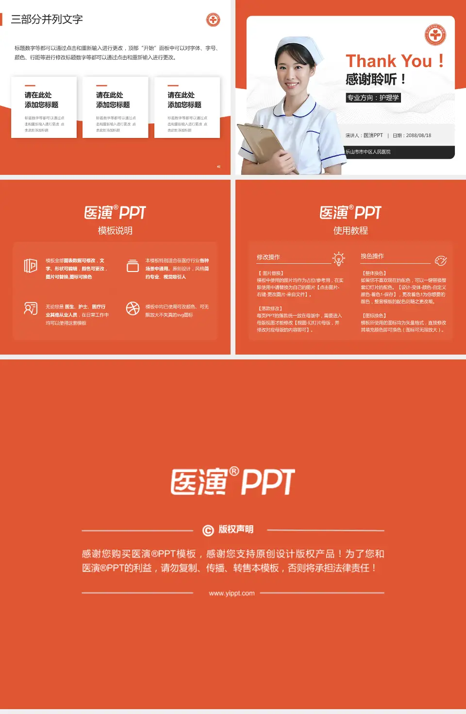 乐山市市中区人民医院护理专业职业生涯规划PPT模板4:3格式幻灯片预览图6