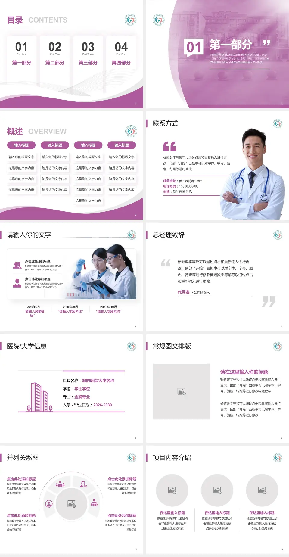 富顺县妇幼保健院会议与研讨会PPT模板4:3格式幻灯片预览图2