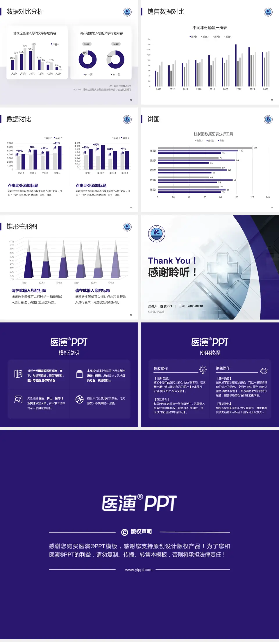 仁寿县人民医院医疗行业比赛专用PPT模板4:3格式幻灯片预览图7