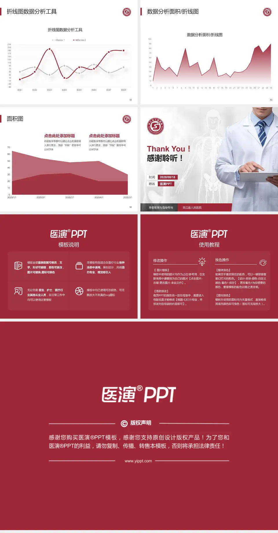 夹江县人民医院患者教育与指导PPT模板4:3格式幻灯片预览图7