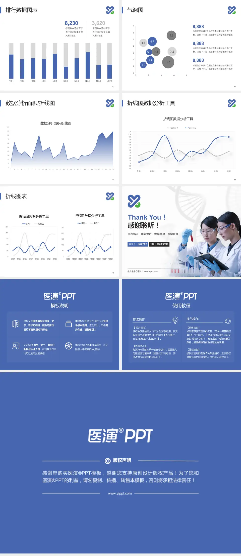 南充市身心医院科研成果展示PPT模板4:3格式幻灯片预览图6