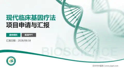 巴中市中医院项目申请与汇报PPT模板