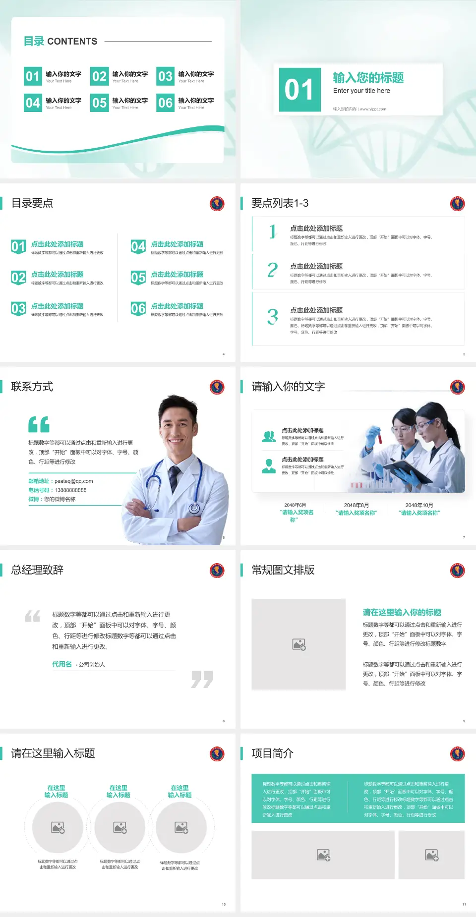 三台县人民医院项目申请与汇报PPT模板4:3格式幻灯片预览图2