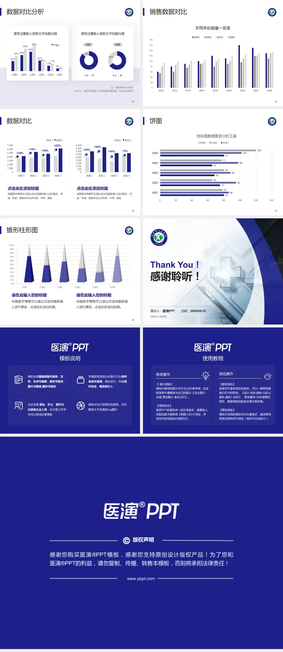 河津市人民医院医疗行业比赛专用PPT模板4:3格式幻灯片预览图7