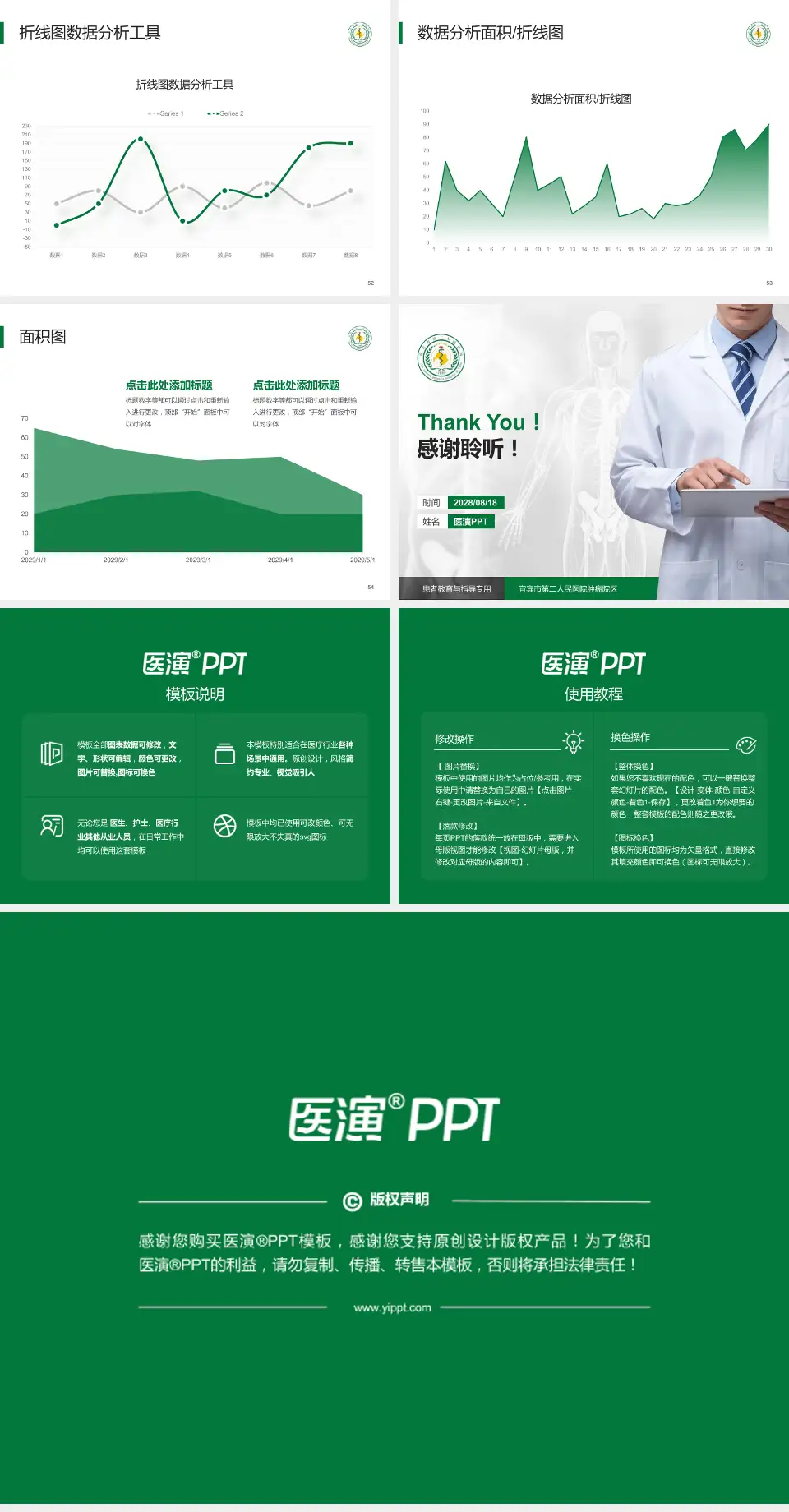 宜宾市第二人民医院肿瘤院区患者教育与指导PPT模板4:3格式幻灯片预览图7