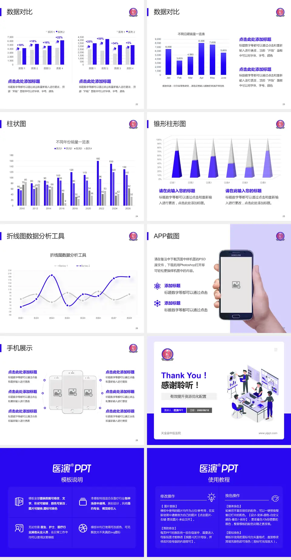 天全县中医医院财务与预算报告PPT模板4:3格式幻灯片预览图4
