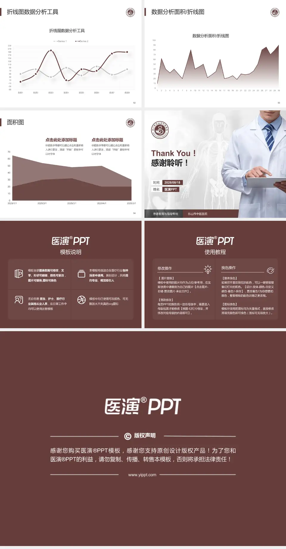 乐山市中医医院患者教育与指导PPT模板4:3格式幻灯片预览图7
