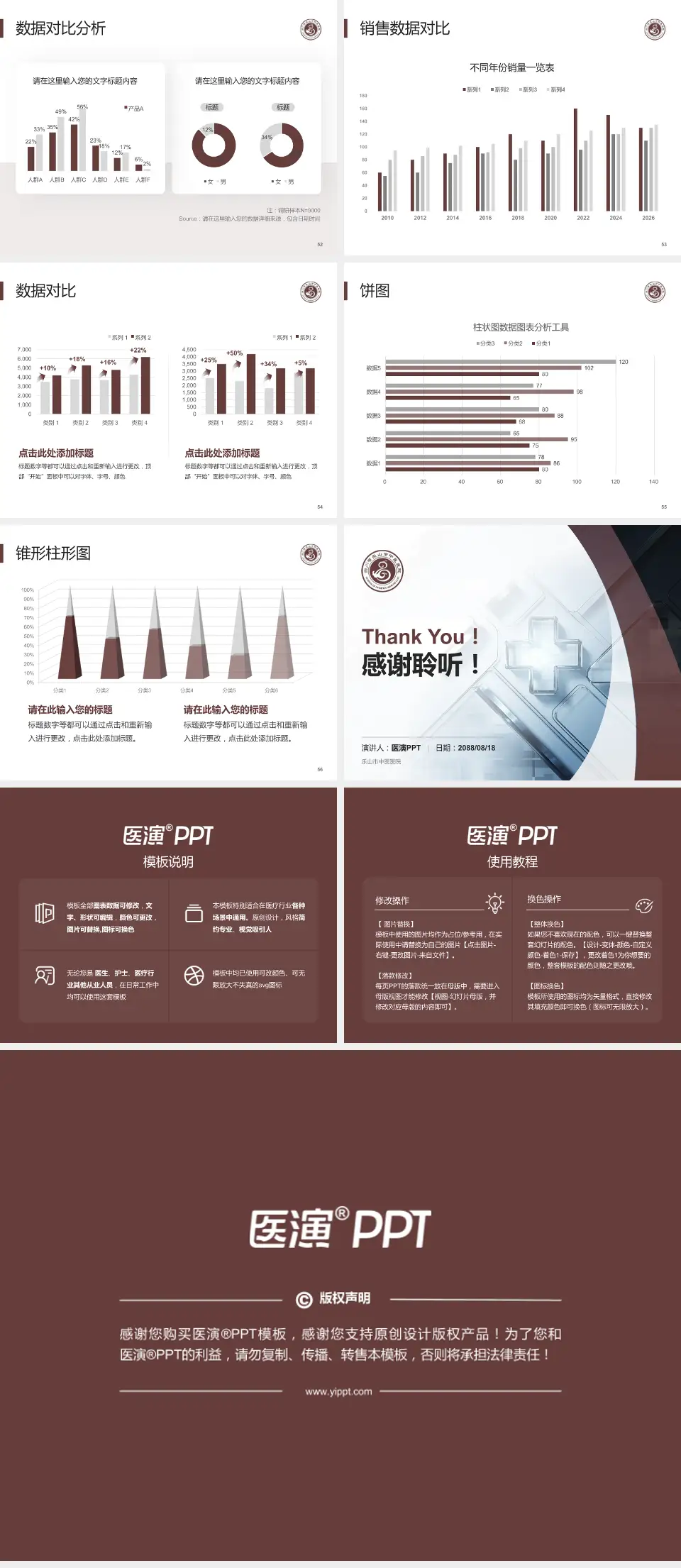 乐山市中医医院医疗行业比赛专用PPT模板4:3格式幻灯片预览图7