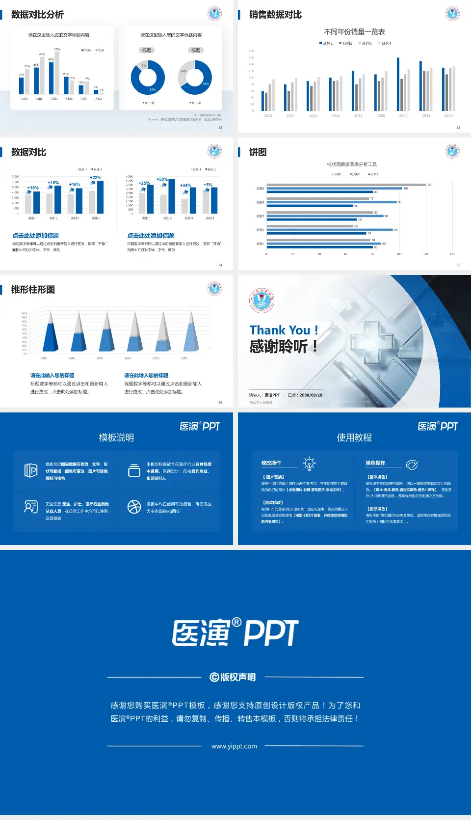 乐山市人民医院医疗行业比赛专用PPT模板16:9格式幻灯片预览图7