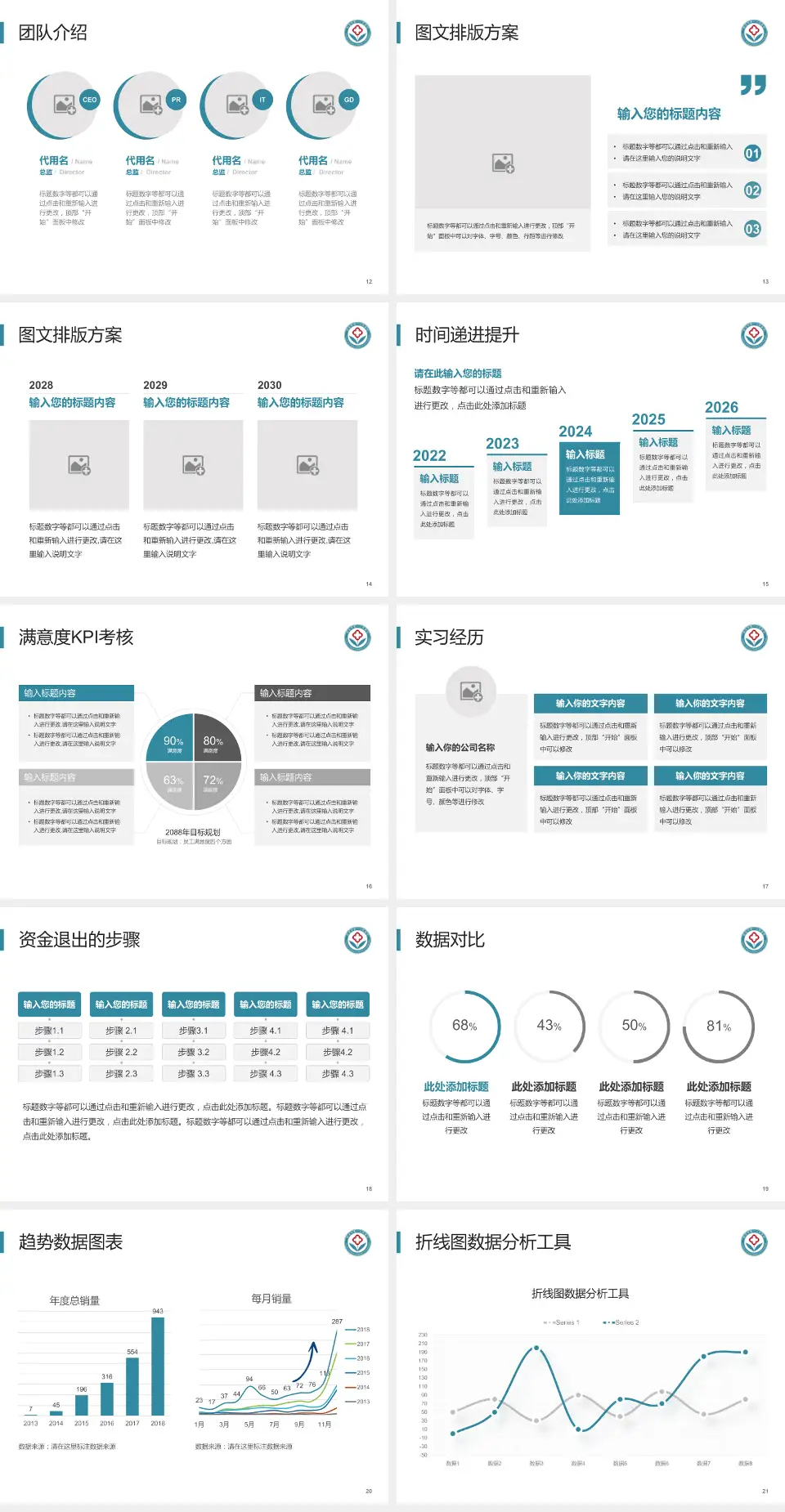 阳泉市第一人民医院培训与教育PPT模板4:3格式幻灯片预览图3
