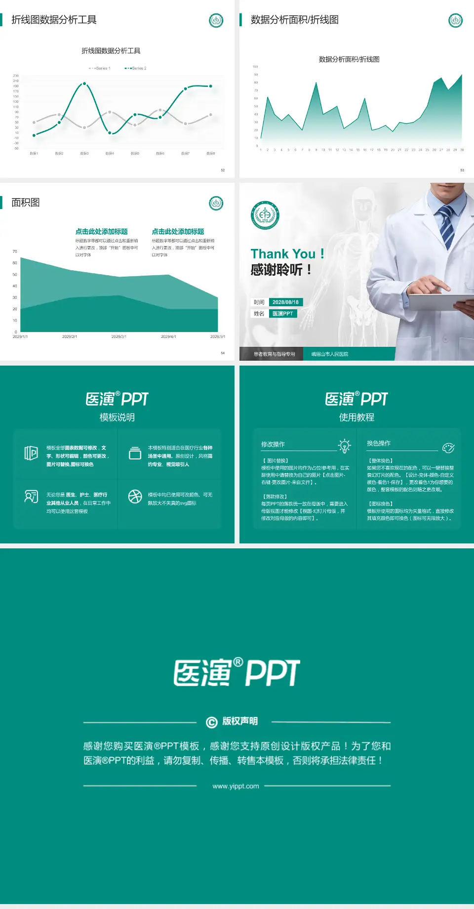 峨眉山市人民医院患者教育与指导PPT模板4:3格式幻灯片预览图7