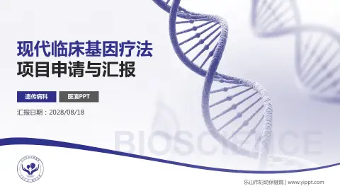 乐山市妇幼保健院项目申请与汇报PPT模板