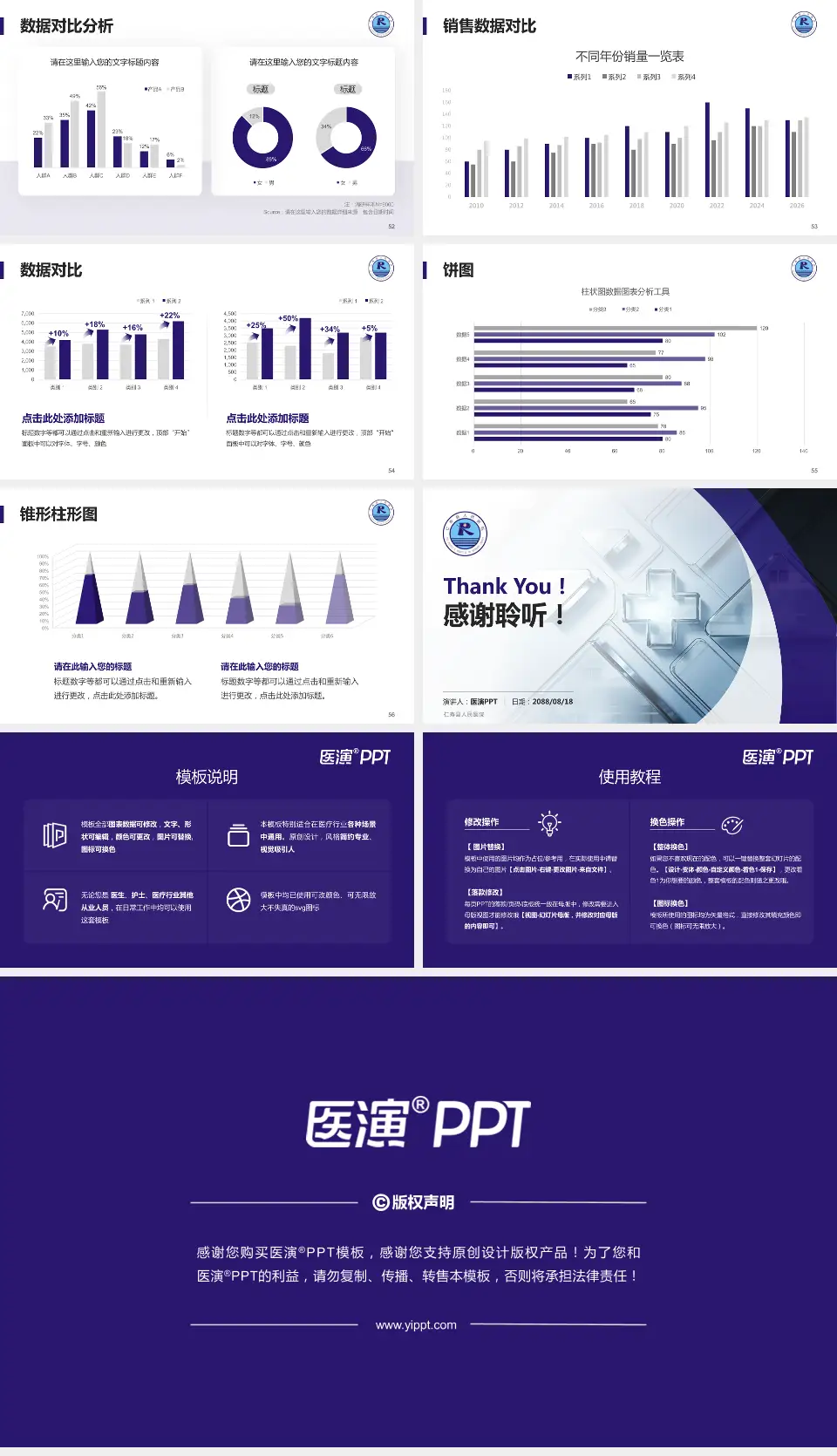 仁寿县人民医院医疗行业比赛专用PPT模板16:9格式幻灯片预览图7