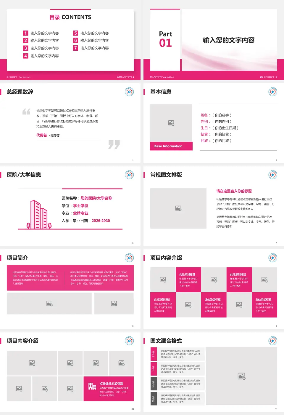 南江县妇幼保健院个人求职应聘简历PPT模板16:9格式幻灯片预览图2