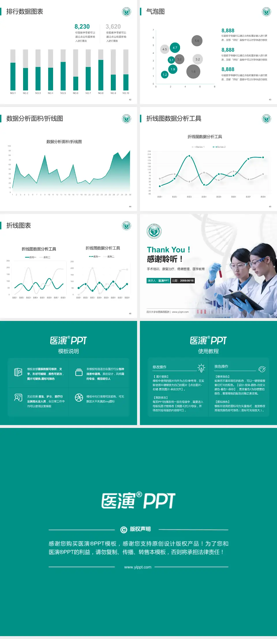 四川大学华西第四医院科研成果展示PPT模板4:3格式幻灯片预览图6