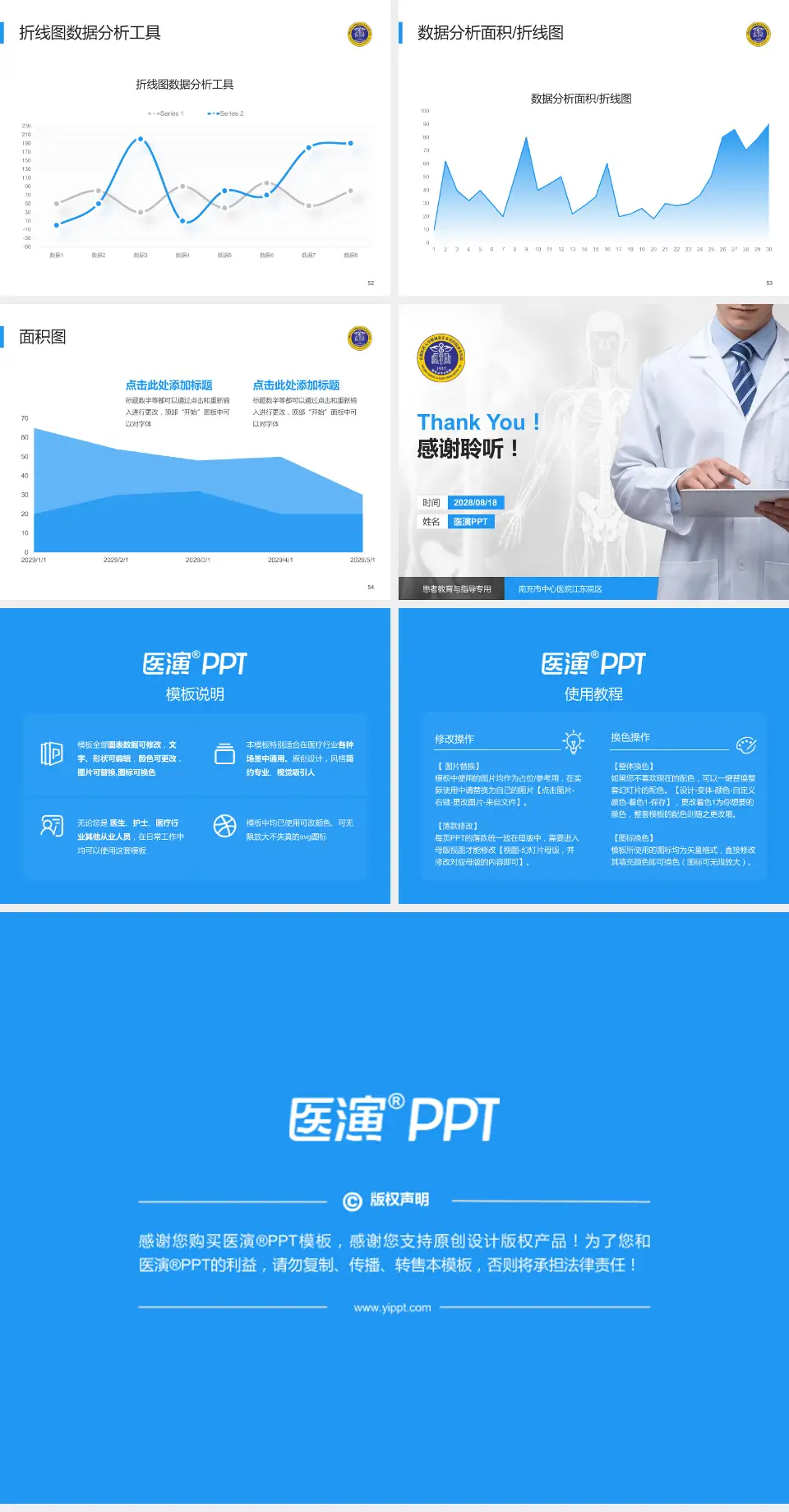 南充市中心医院江东院区患者教育与指导PPT模板4:3格式幻灯片预览图7
