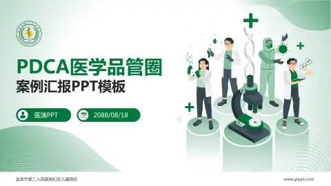 宜宾市第二人民医院妇女儿童院区品管圈PDCA演示专用PPT模板