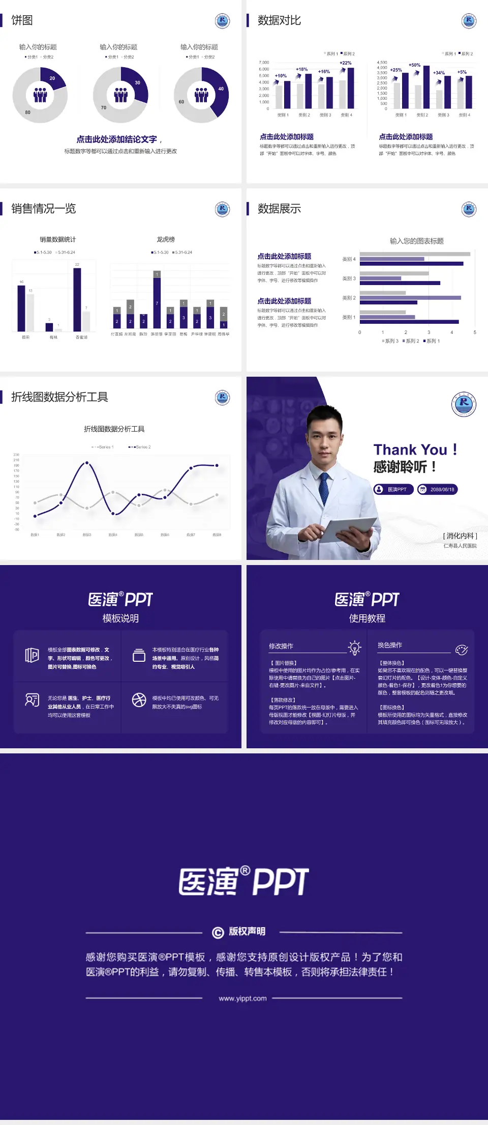 仁寿县人民医院病例分享与讨论PPT模板4:3格式幻灯片预览图4